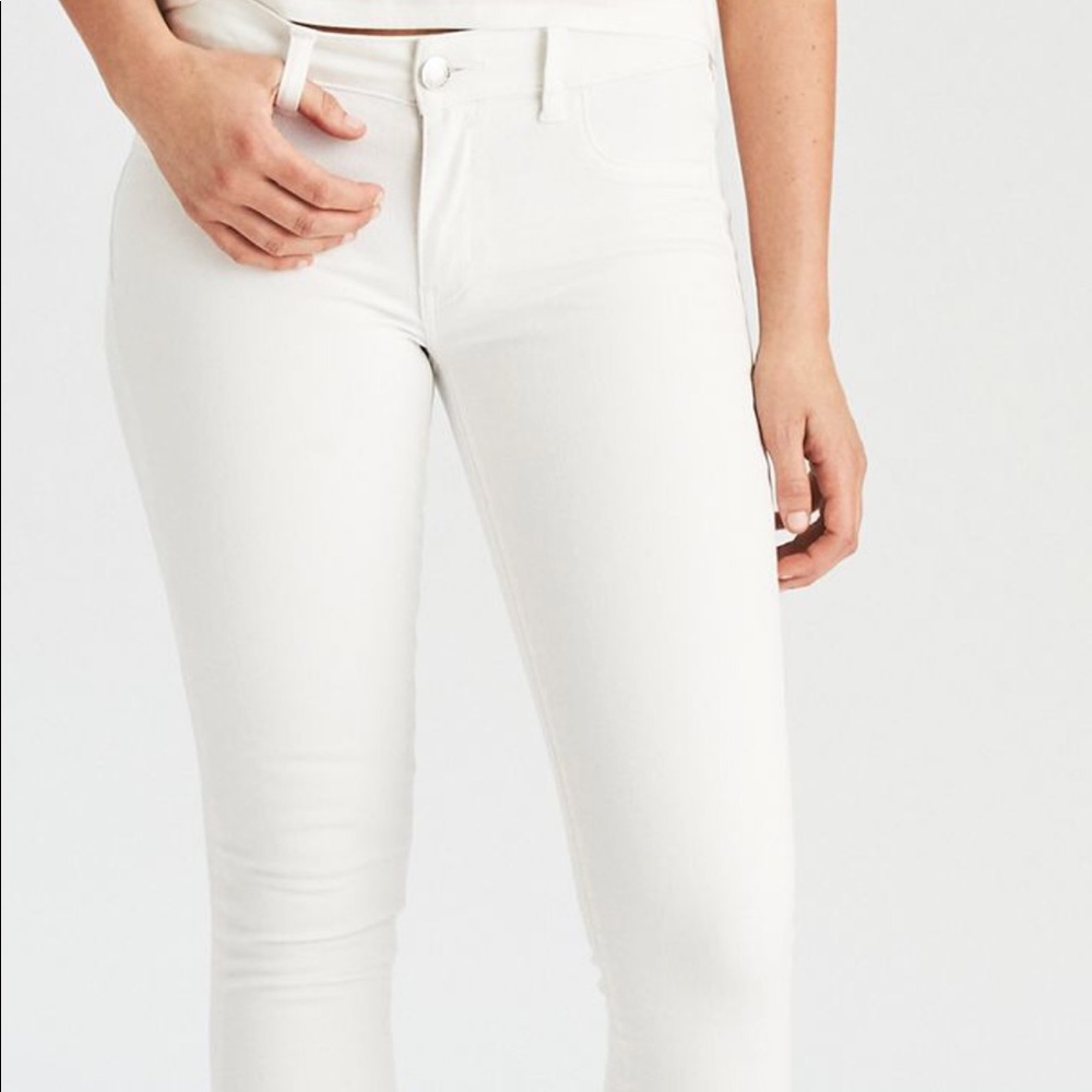 White low rise jeggings